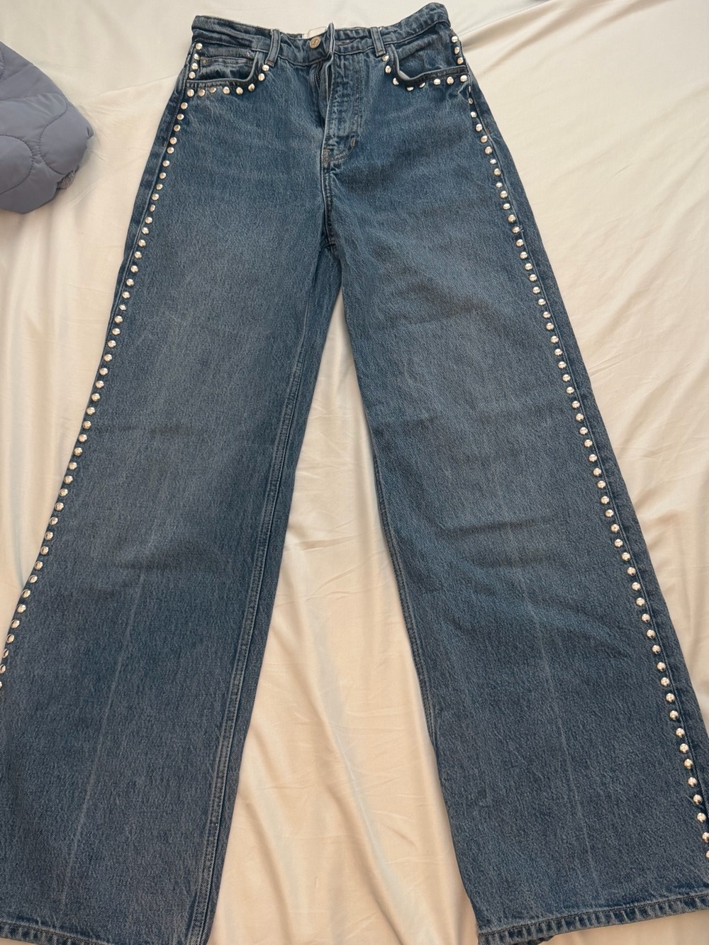 Studded Wide-Leg Women's Jeans